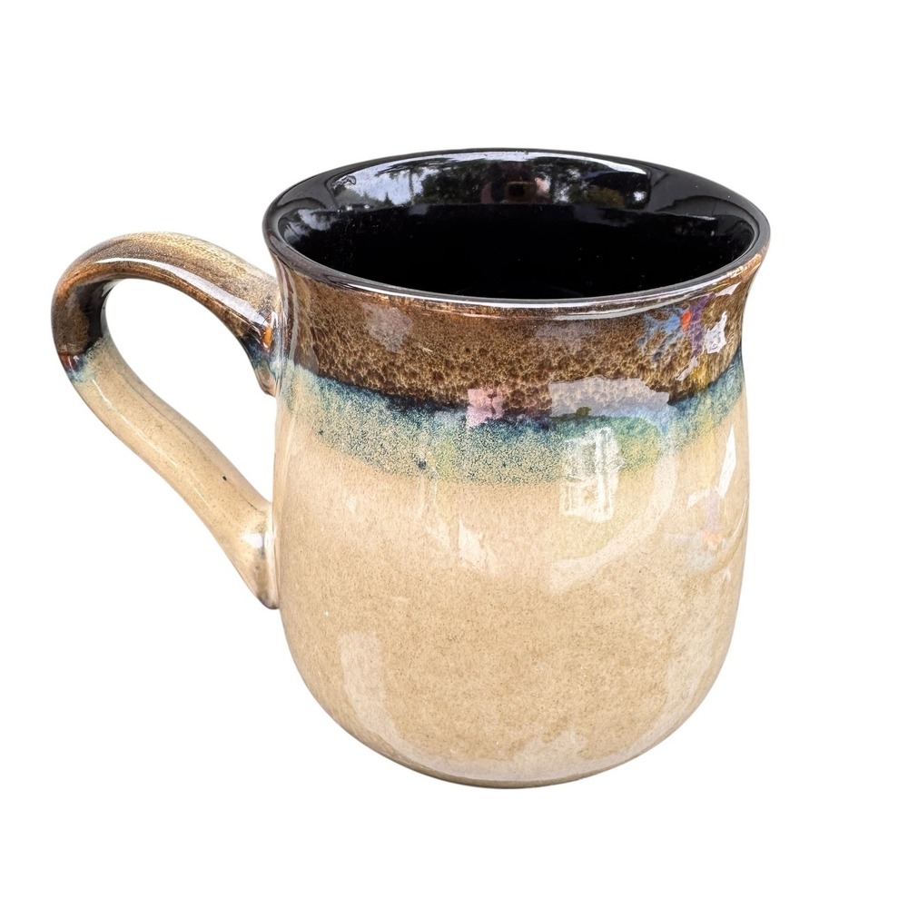 Boston Warehouse Trading Corp Brown Drip Glaze Ceramic Coffee Mug 22oz